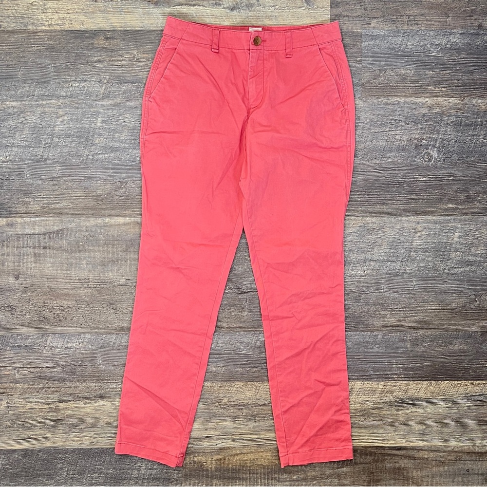 Gap coral pink girlfriend slim straight leg casual Chino pants size 0 B159
